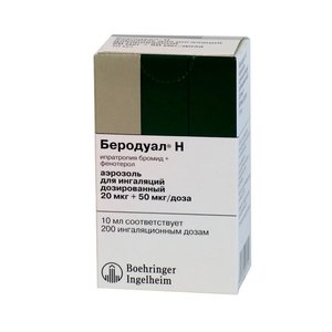 Беродуал Н аэроз. д/ингал. доз. 20мкг+50мкг/доза 200 доз 10мл