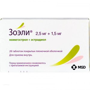 Зоэли таб. п.п.о. 2,5мг+1,5мг №28