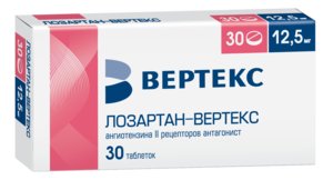 Лозартан Вертекс таб. п/п/о 12,5мг N30