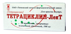 Тетрациклин Лек-Т таб. п/о 100мг №20