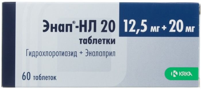 Энап-HЛ таб. 20мг+12,5мг №60