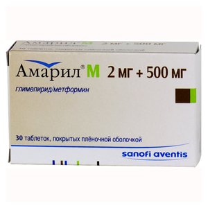 Амарил М таб. п/о 2мг+500мг №30