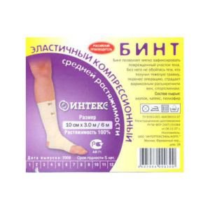 Бинт эласт. Интекс СР (3м х10см) с застежк.