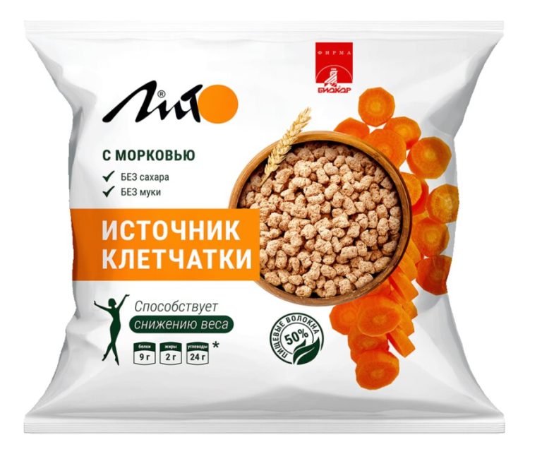Лито отруби пшеничные хрустящие с кальцием морковь 100г