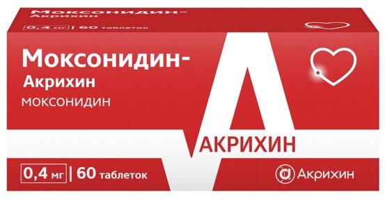 Моксонидин-Акрихин таб.п/п/о 0,4мг №60