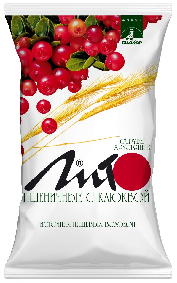 Отруби Лито хрустящие пшеничные с Ca 200г (клюква)