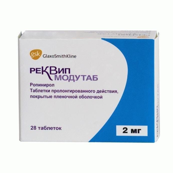Реквип Модутаб таб. пролонг. п/о 2мг № 28