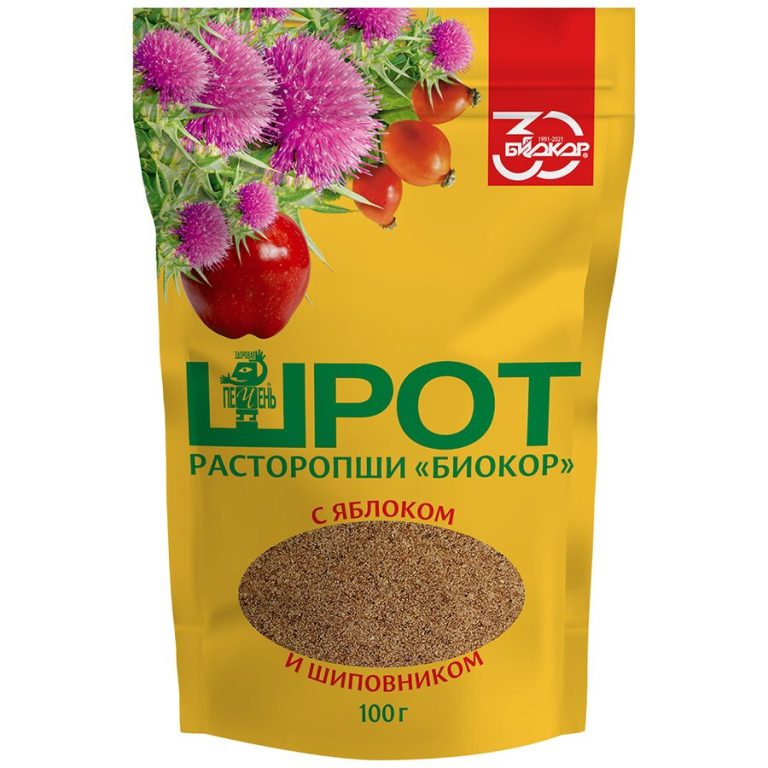Шрот расторопши Биокор с яблоком и шиповником 100г
