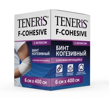 Тенерис Ф-Когезив бинт когезивный ткан. с латексом 6х400см