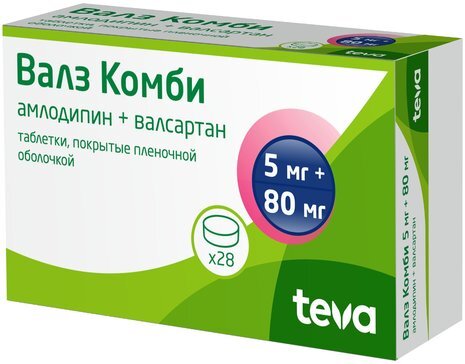 Валз Комби таб.п/п/о 5мг+80мг №28