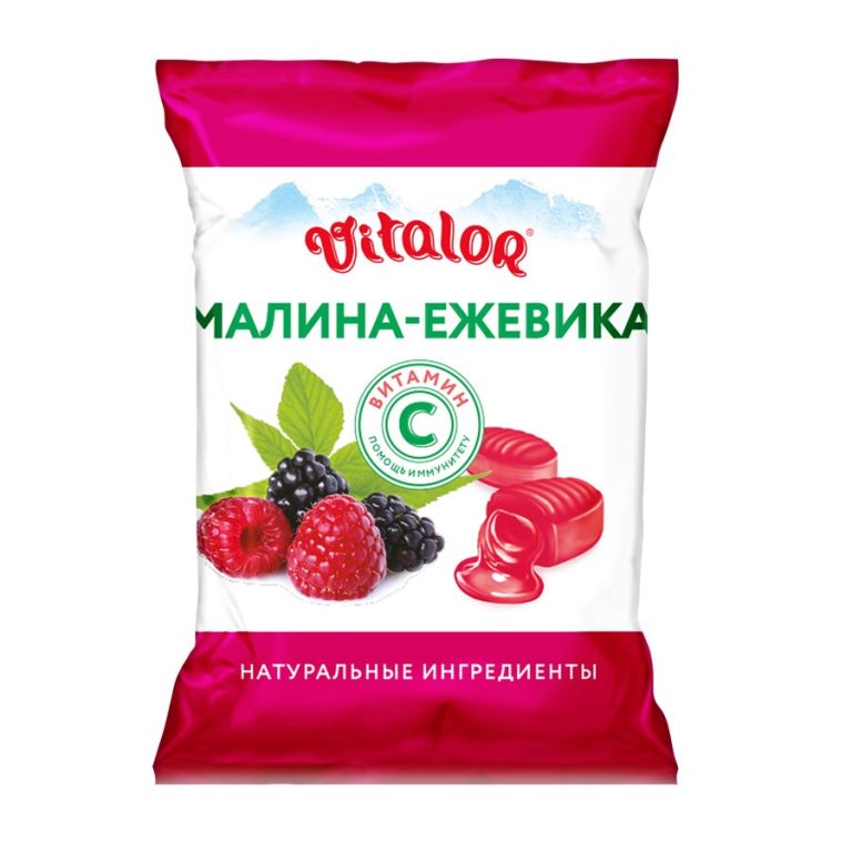 Виталор карамель леденцовая малина/ежевика+вит.С 60г